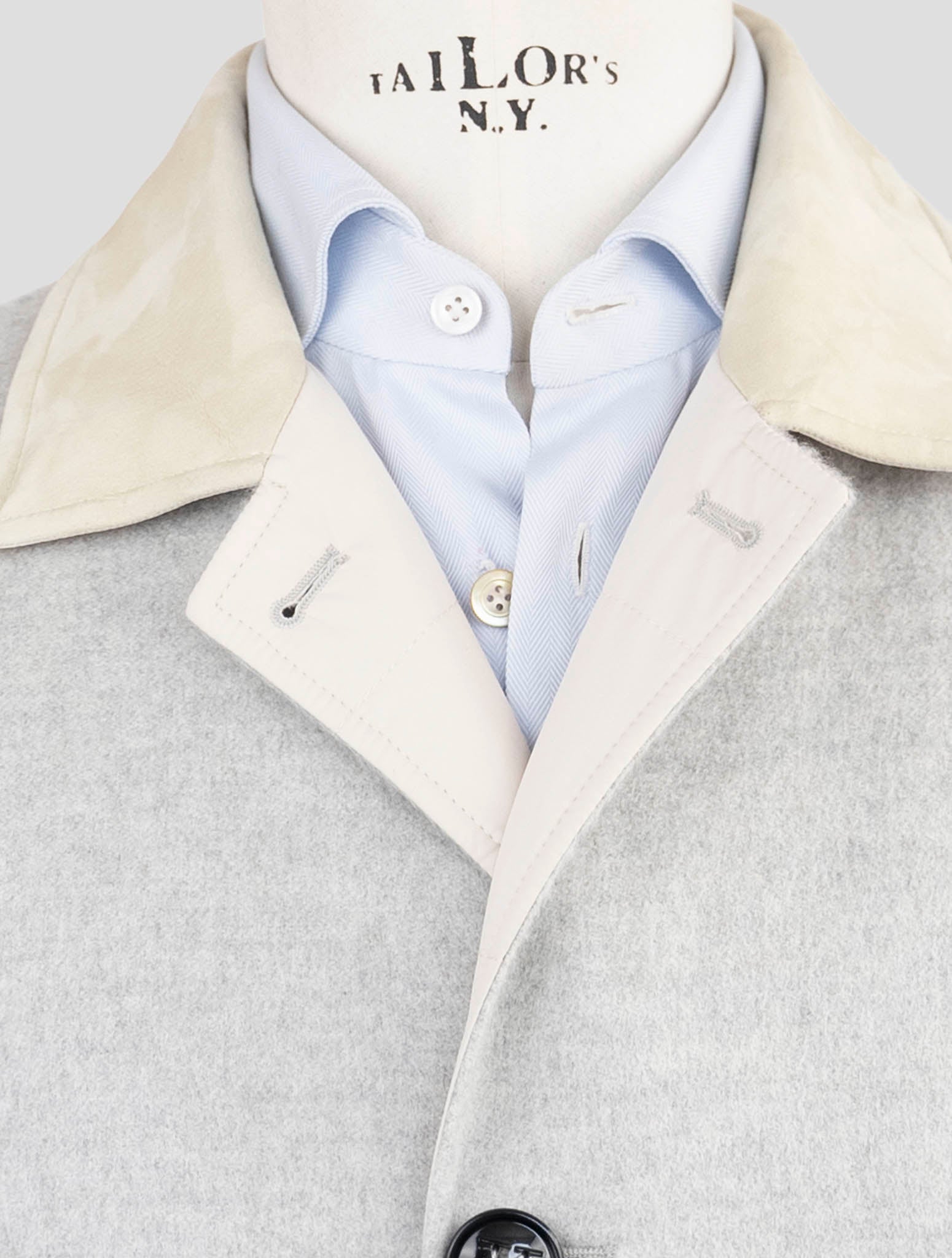 Двустороннее кашемировое пальто ручной работы Kiton - Бежево-серый, итальянский