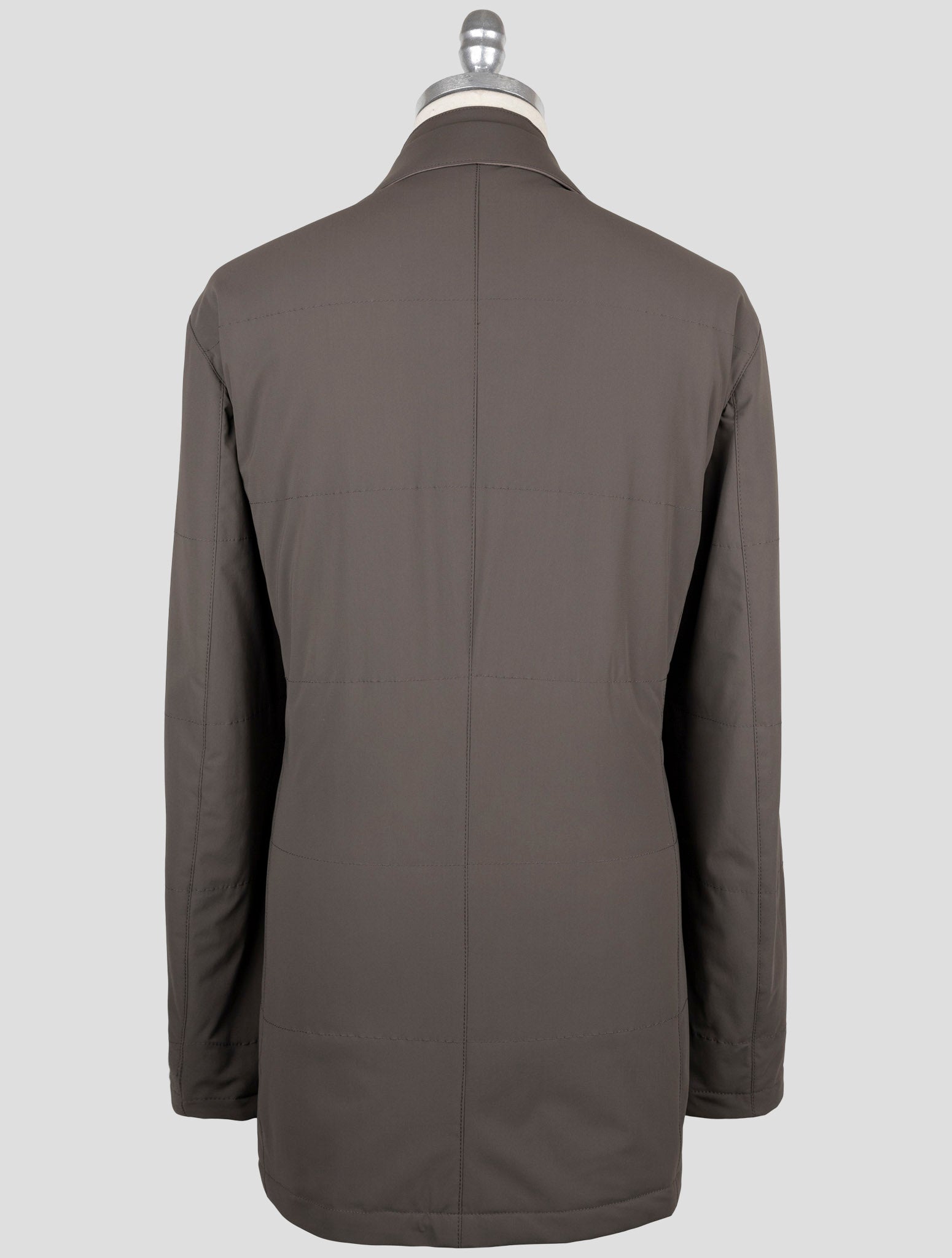 Kiton Коричневое пальто из полиэстера и эластана - итальянское роскошное мужское пальто