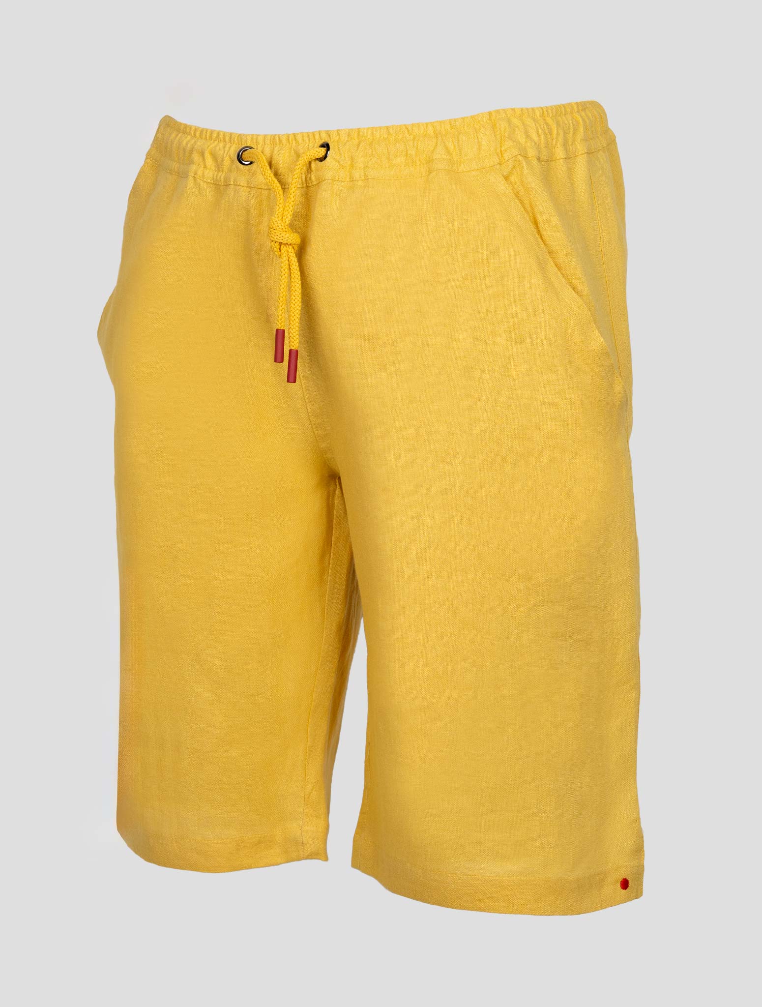 Желтые льняные короткие брюки Kiton