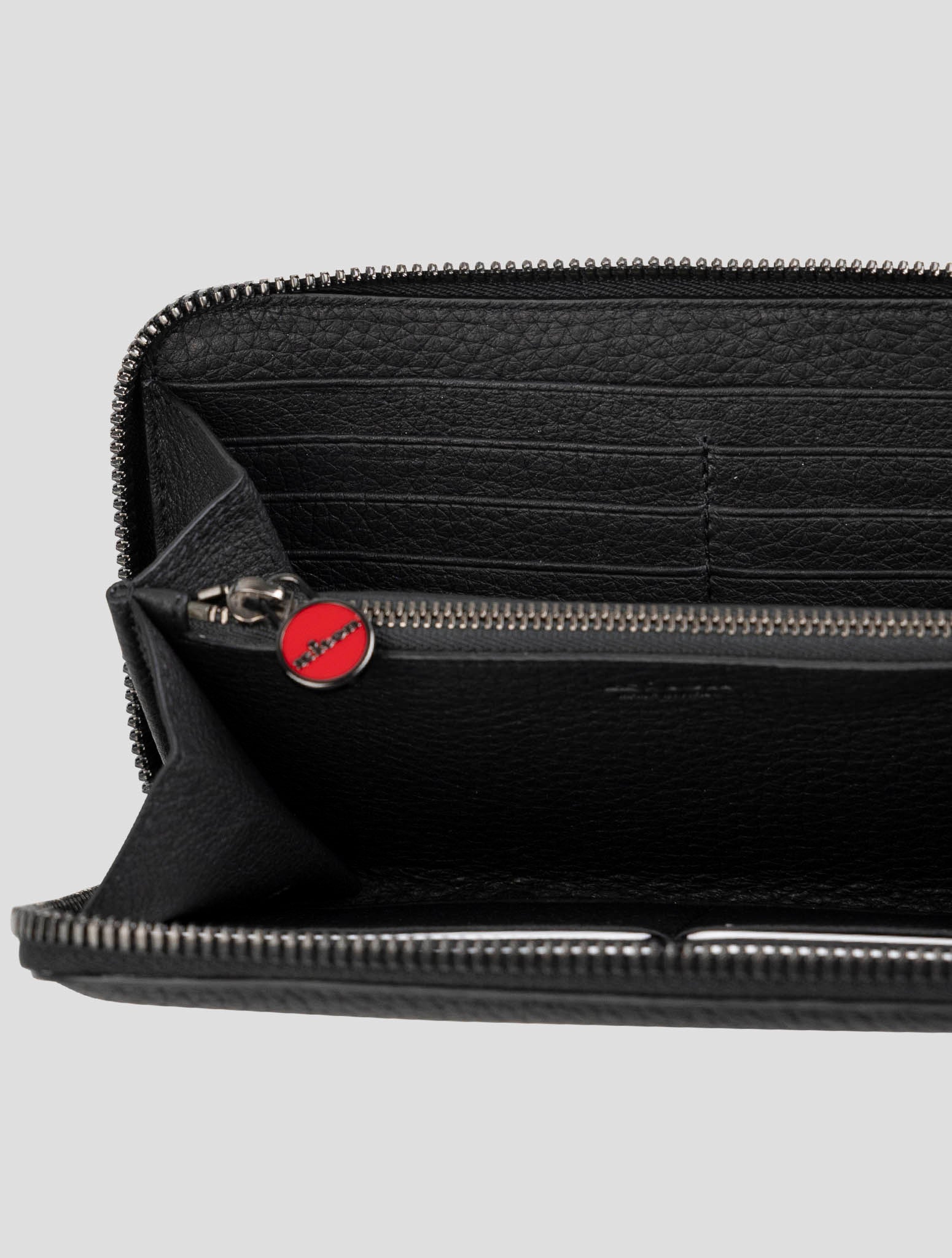 Черный кожаный кошелек Kiton из оленьей кожи — итальянский мужской кошелек ручной работы