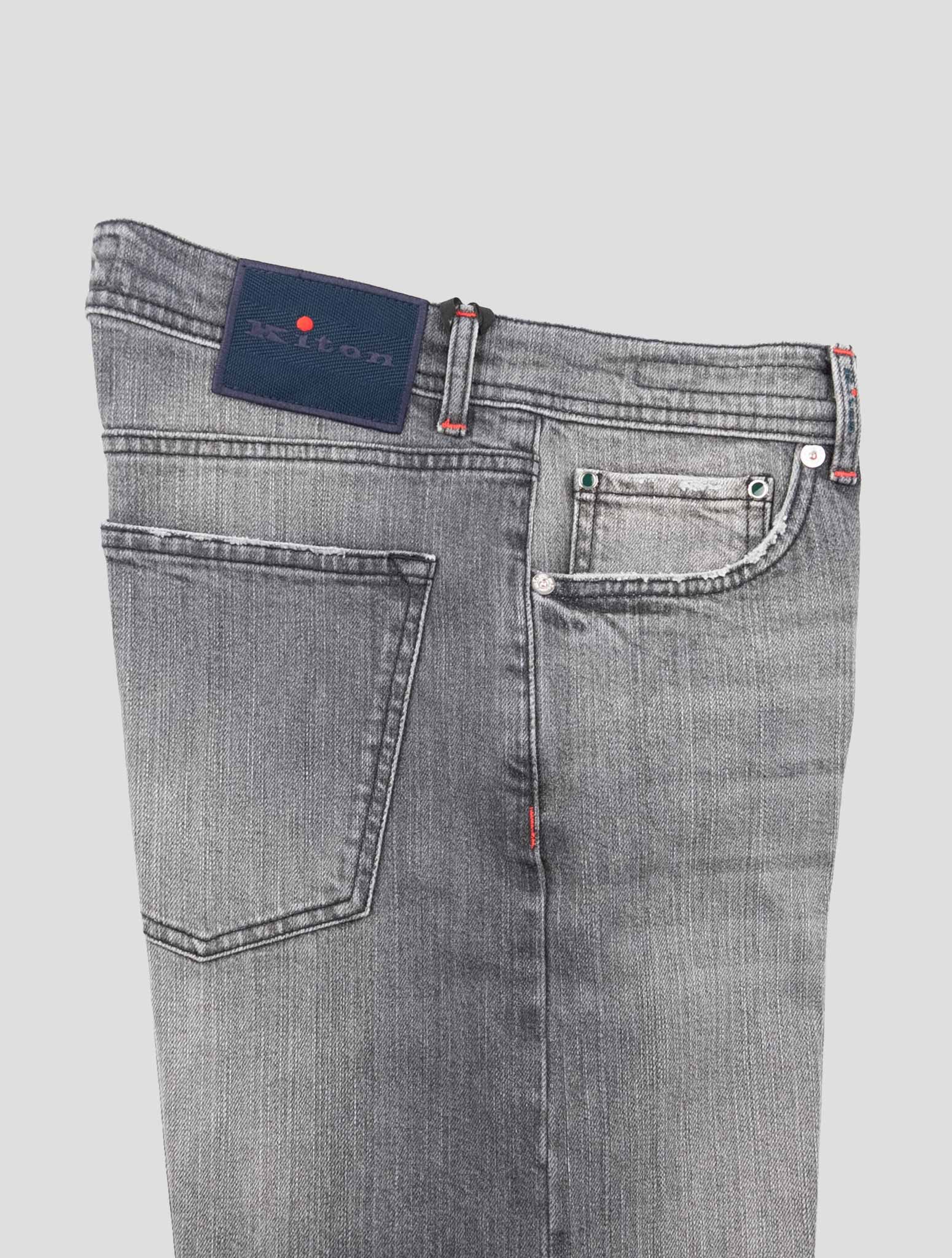Серые хлопковые джинсы Kiton Ea