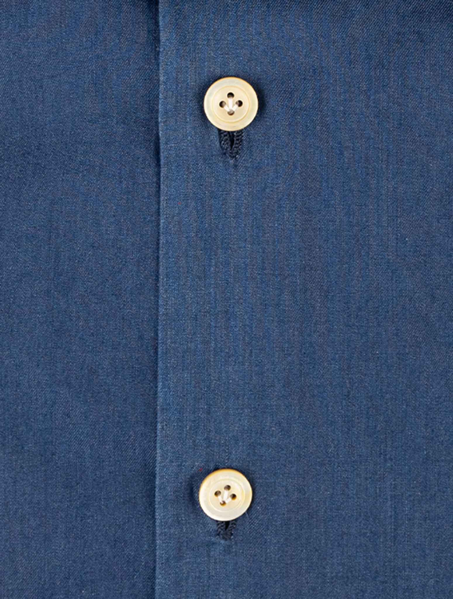 Синяя хлопковая рубашка Kiton