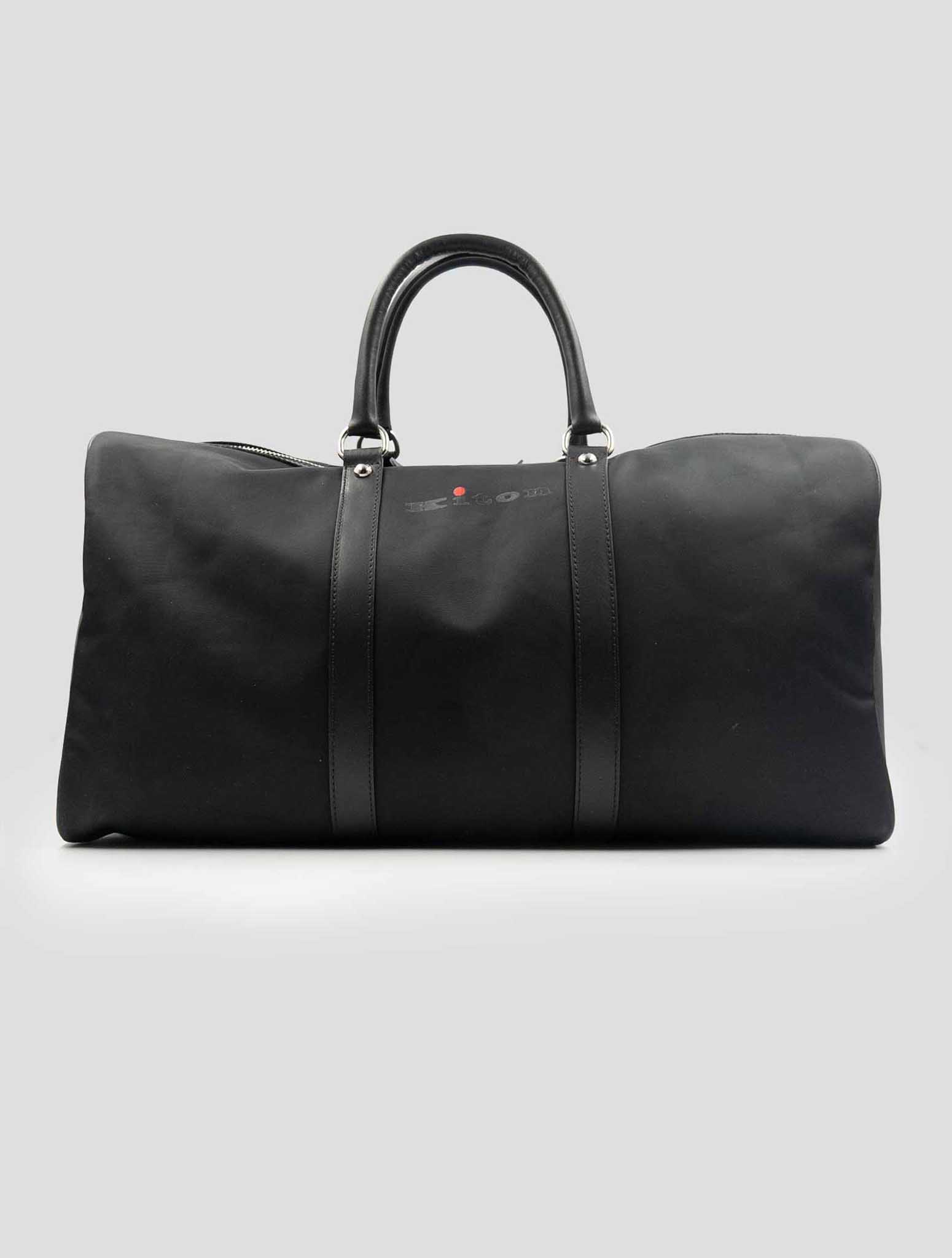 Kiton Black Pa Pc Leather Travel Bag