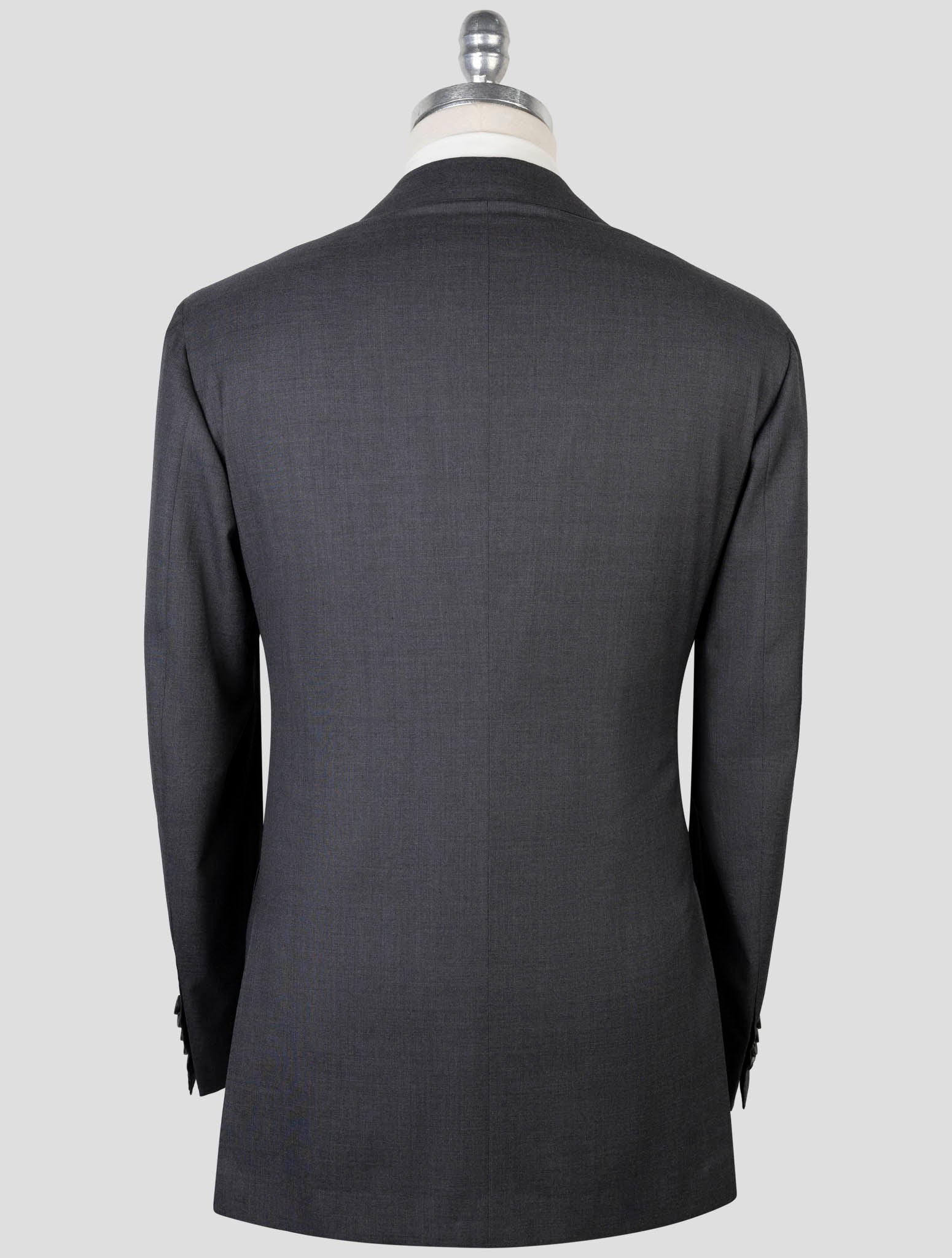 Итальянский костюм с 3 пуговицами Kiton Premium из серой шерсти толщиной 14 микрон