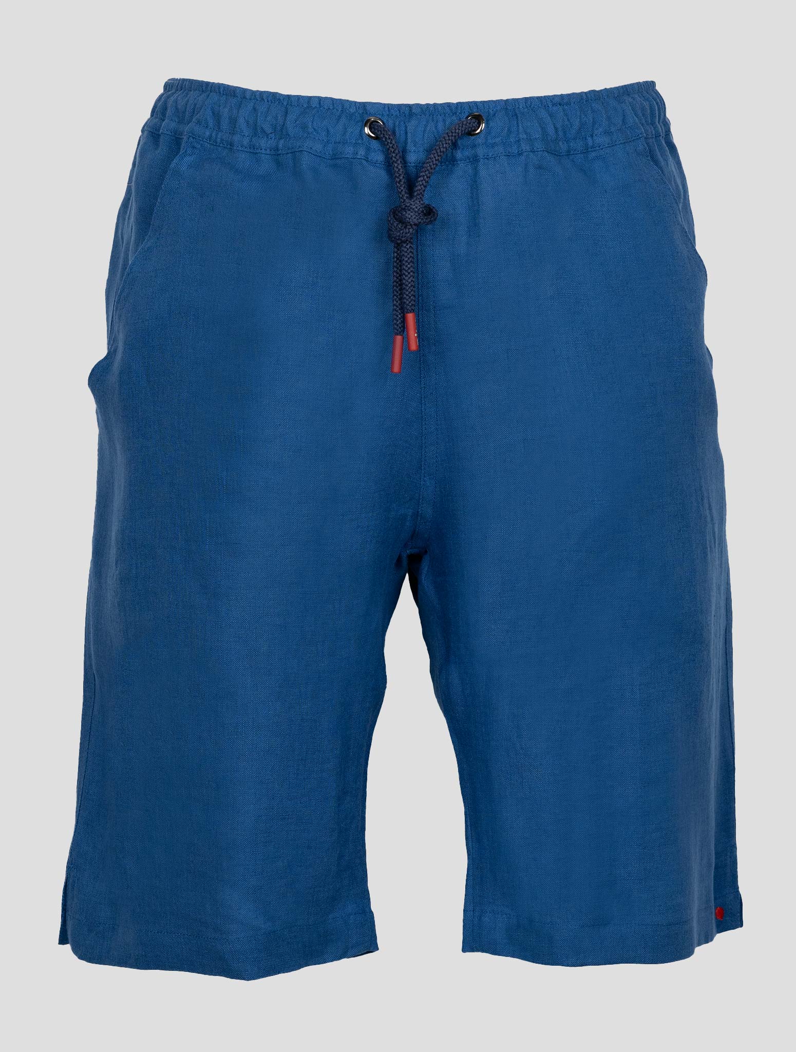 Kiton Голубые льняные короткие брюки