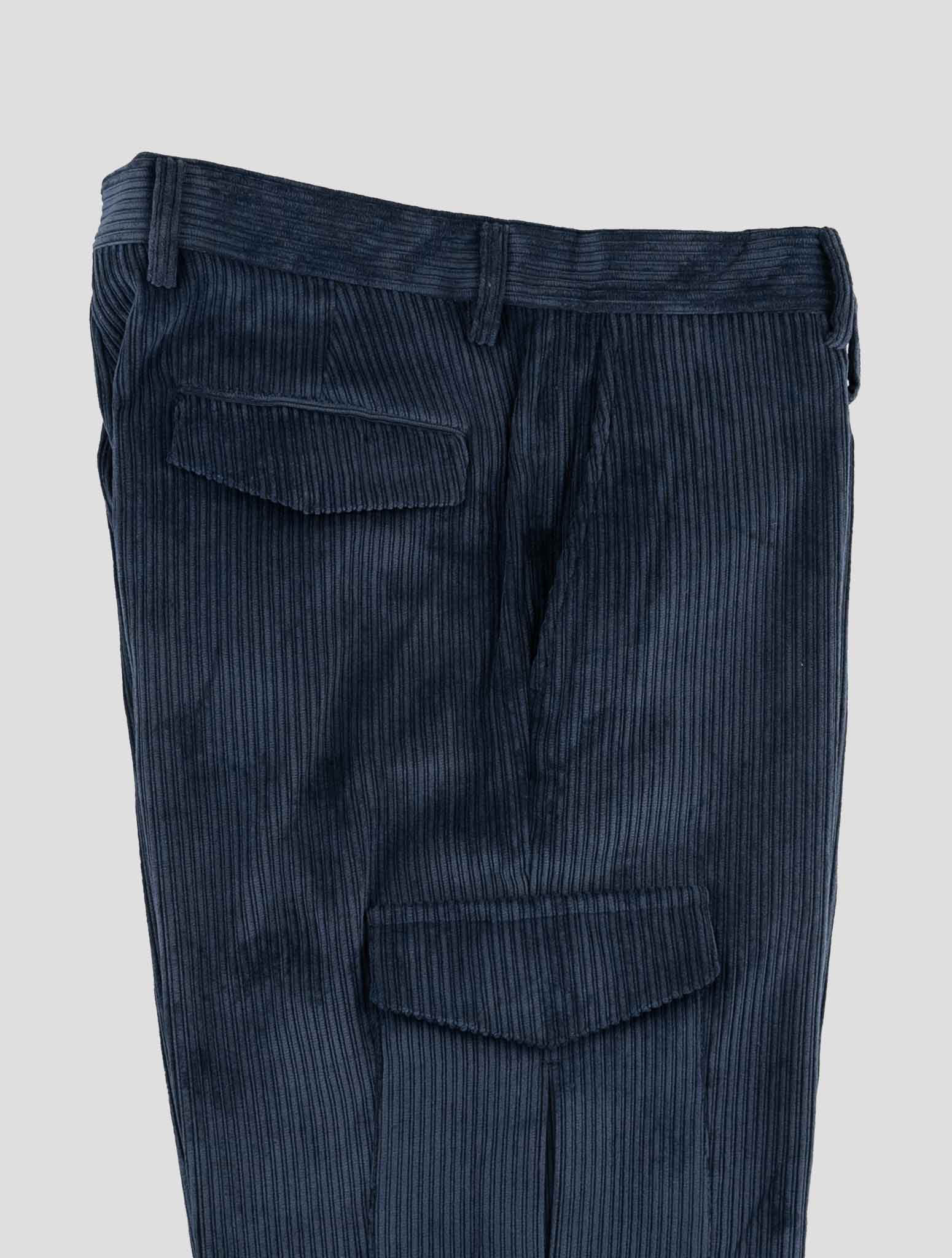 Барба Барба Наполи Синие бархатные брюки карго из нейлона Ea