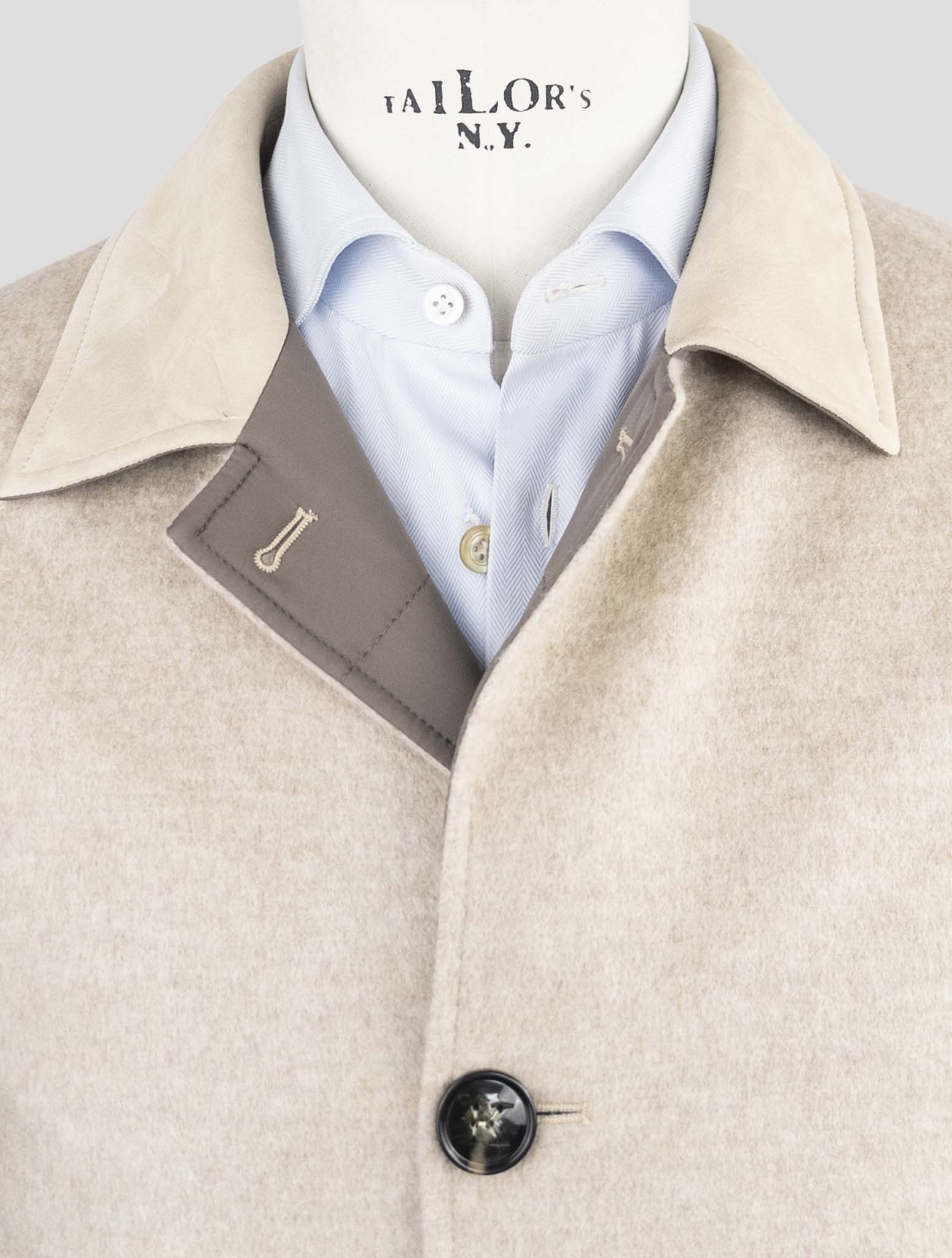 Двустороннее кашемировое пальто ручной работы Kiton - Роскошный итальянский бежевый