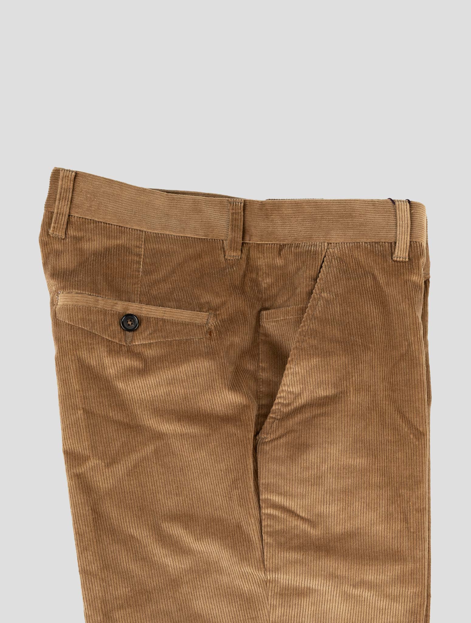 Isaia Коричневые бархатные брюки из хлопка и шерсти Ea