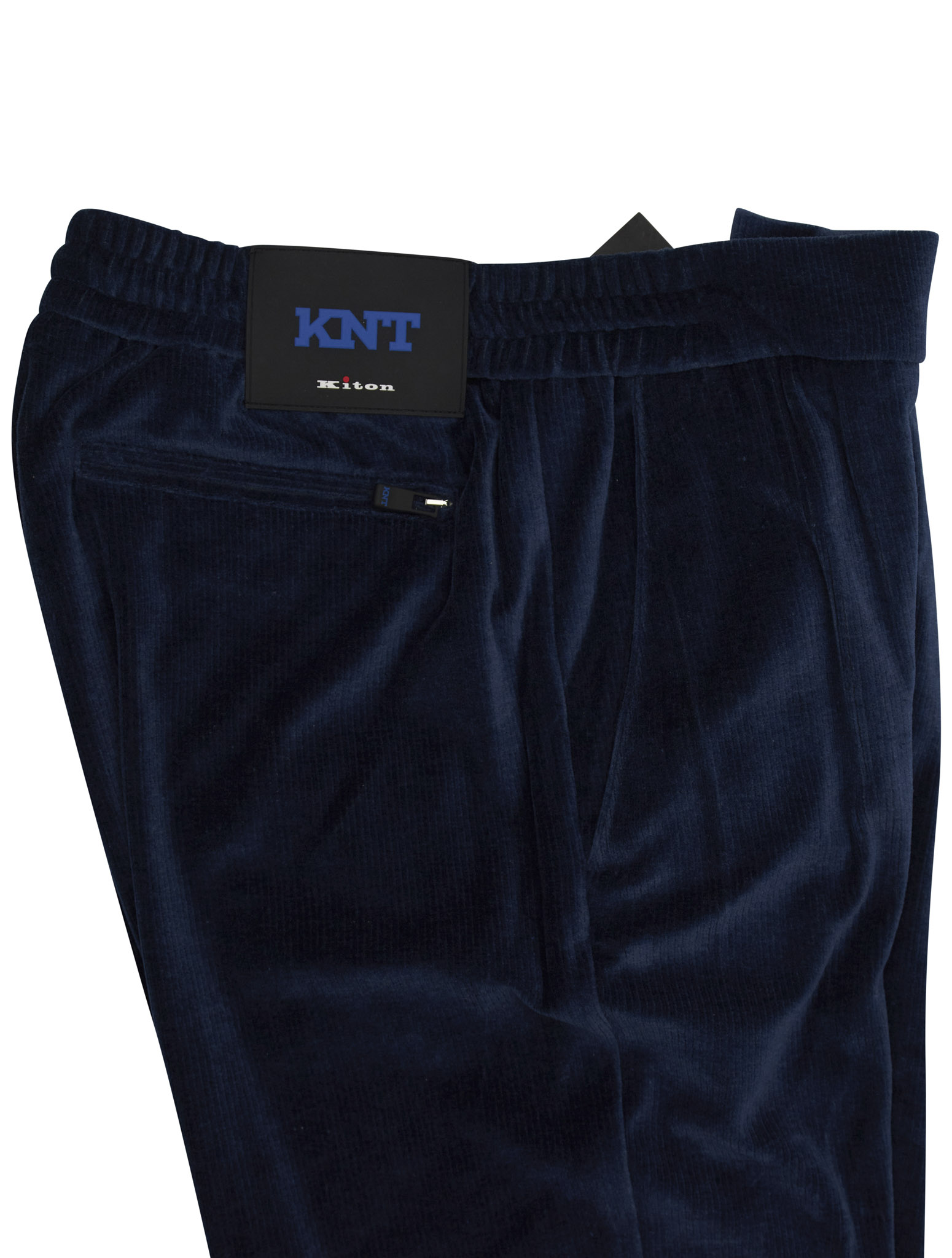 Kiton KNT Синие бархатные брюки из хлопка Pl