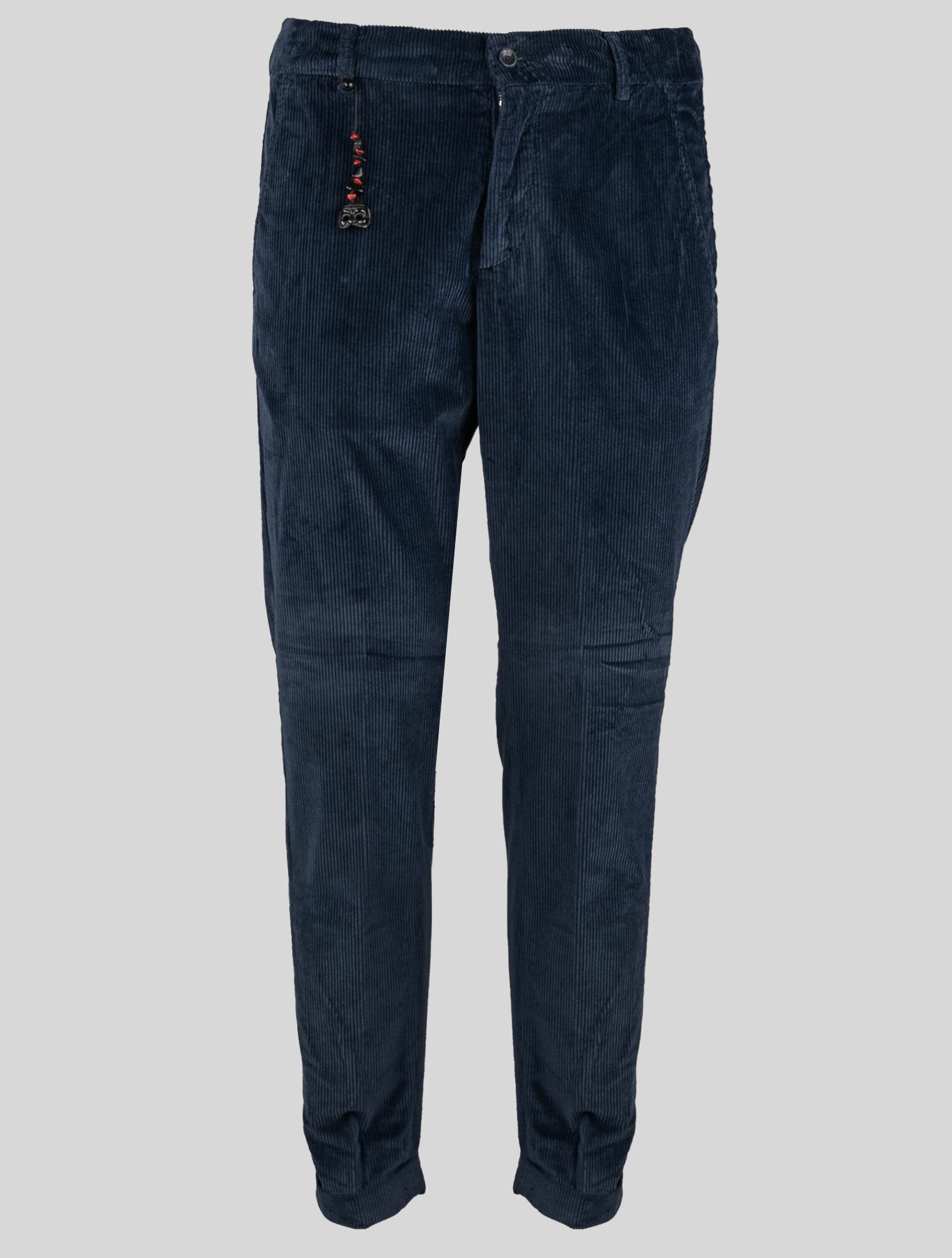 Синие хлопковые бархатные брюки Marco Pescarolo Ea