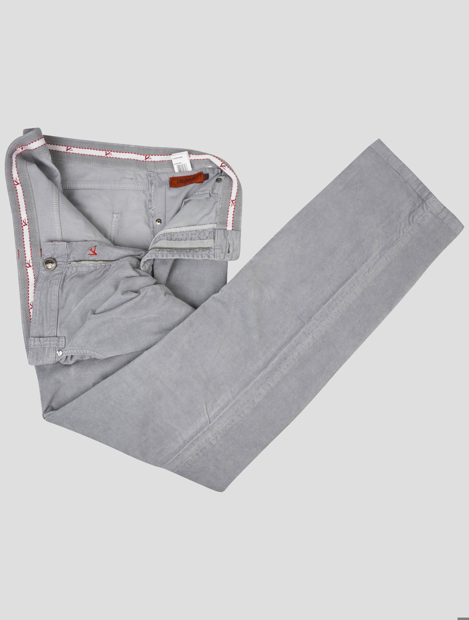 Серые хлопковые бархатные джинсы Isaia Ea