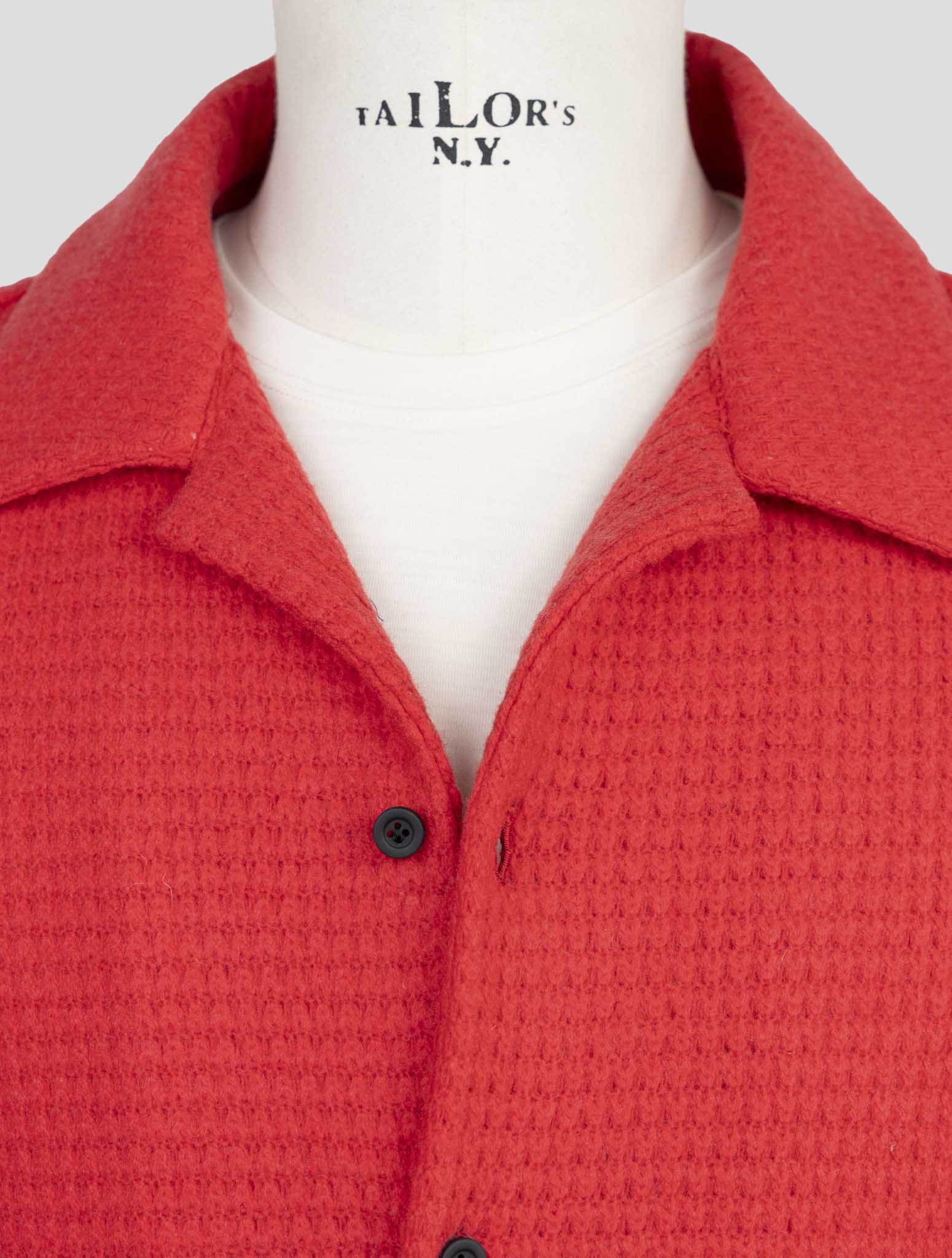 Красная шерстяная рубашка Kiton KNT Premium - итальянская ручная работа