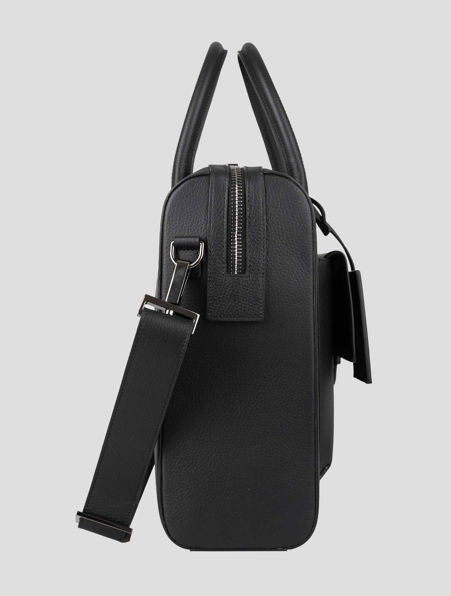 Черный кожаный портфель Isaia