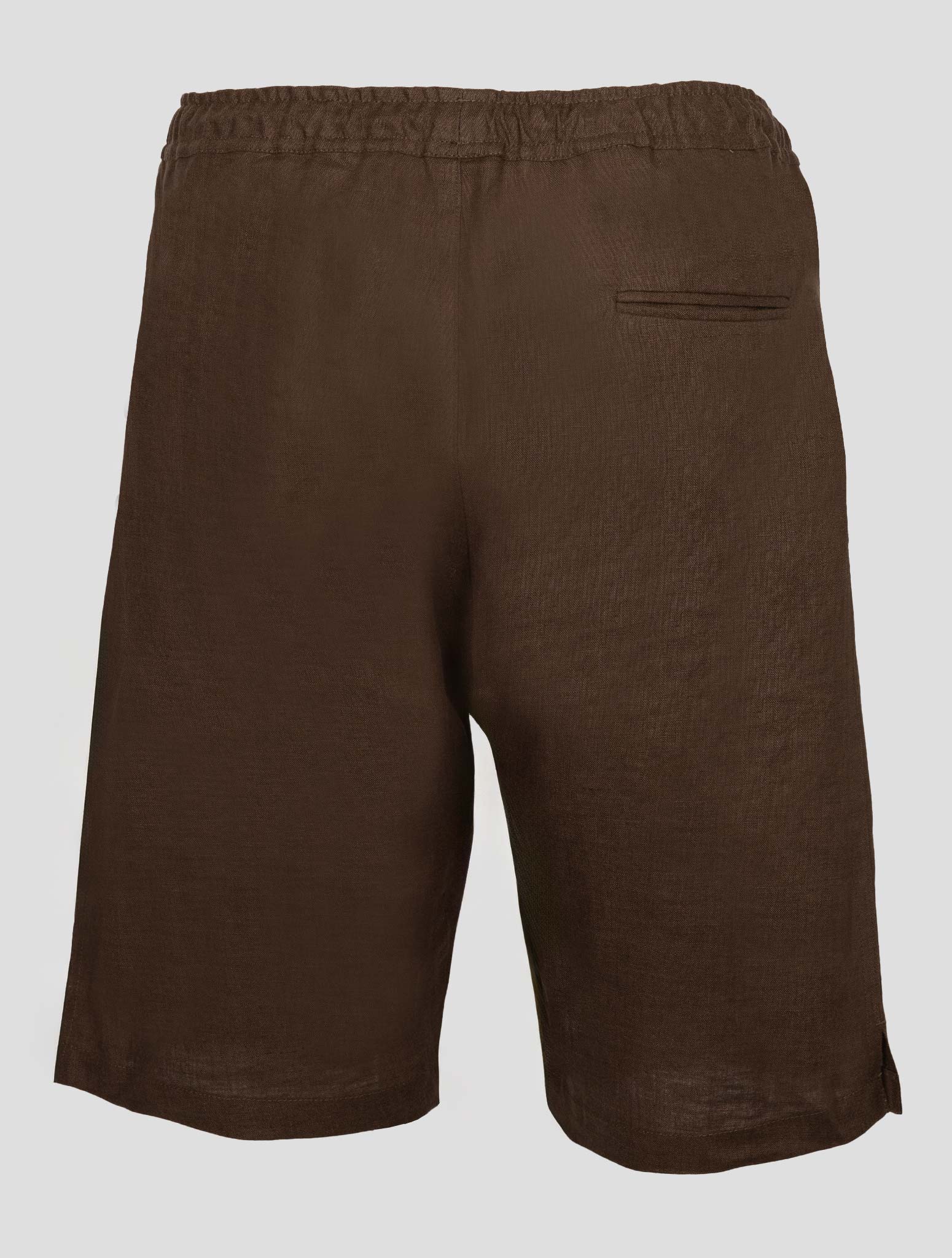 Kiton Коричневые льняные короткие брюки