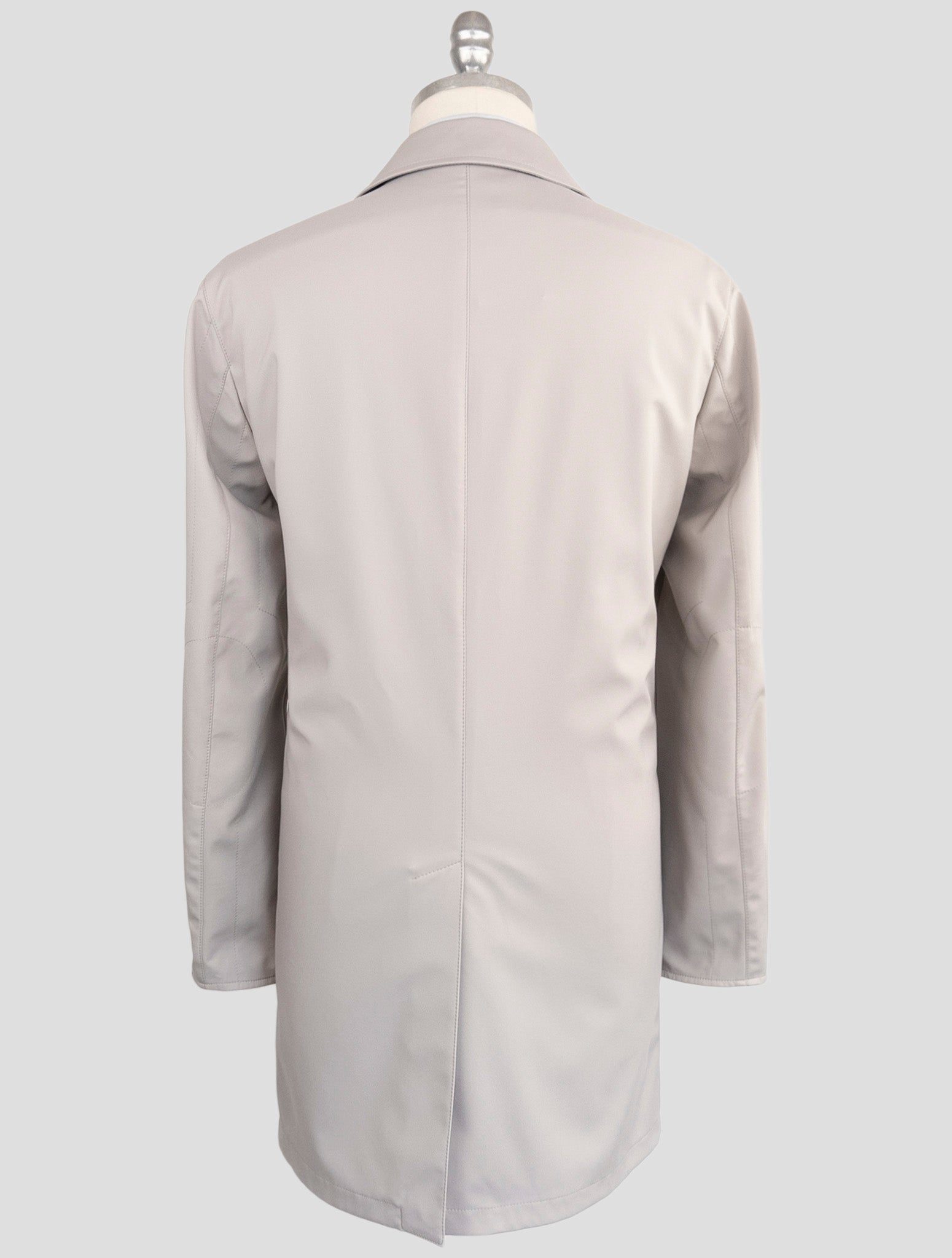 Серое хлопковое двустороннее пальто Kiton — итальянская роскошь ручной работы