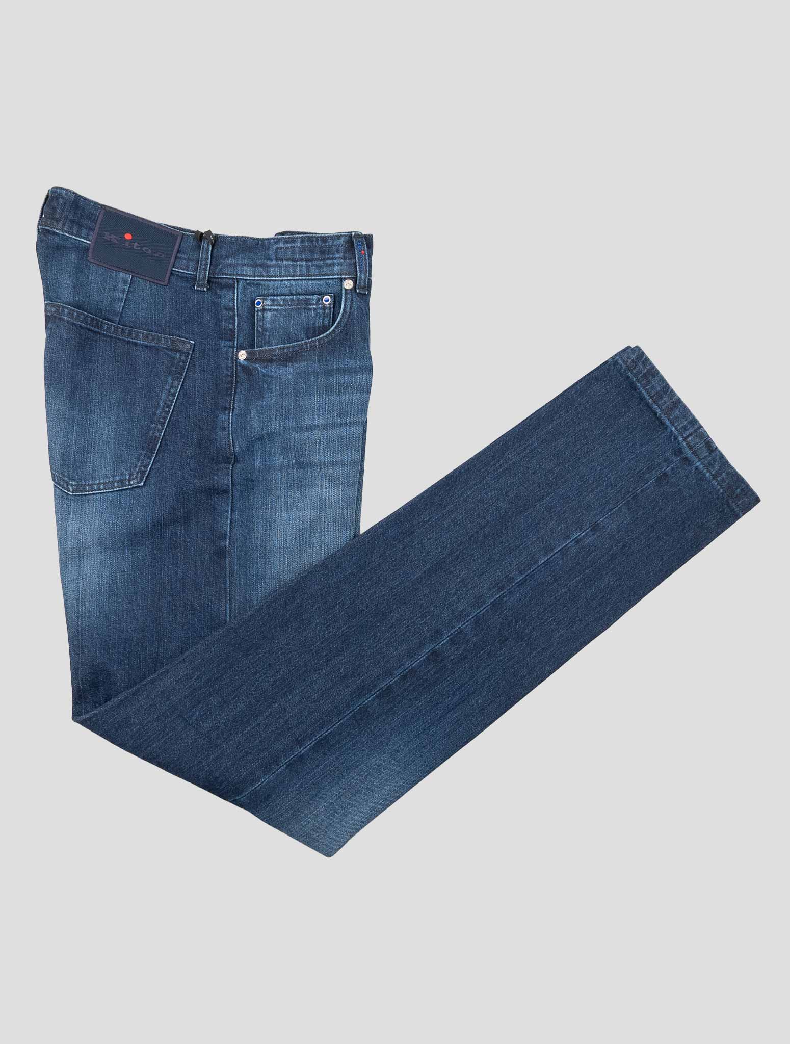 Синие хлопковые джинсы Kiton Ea