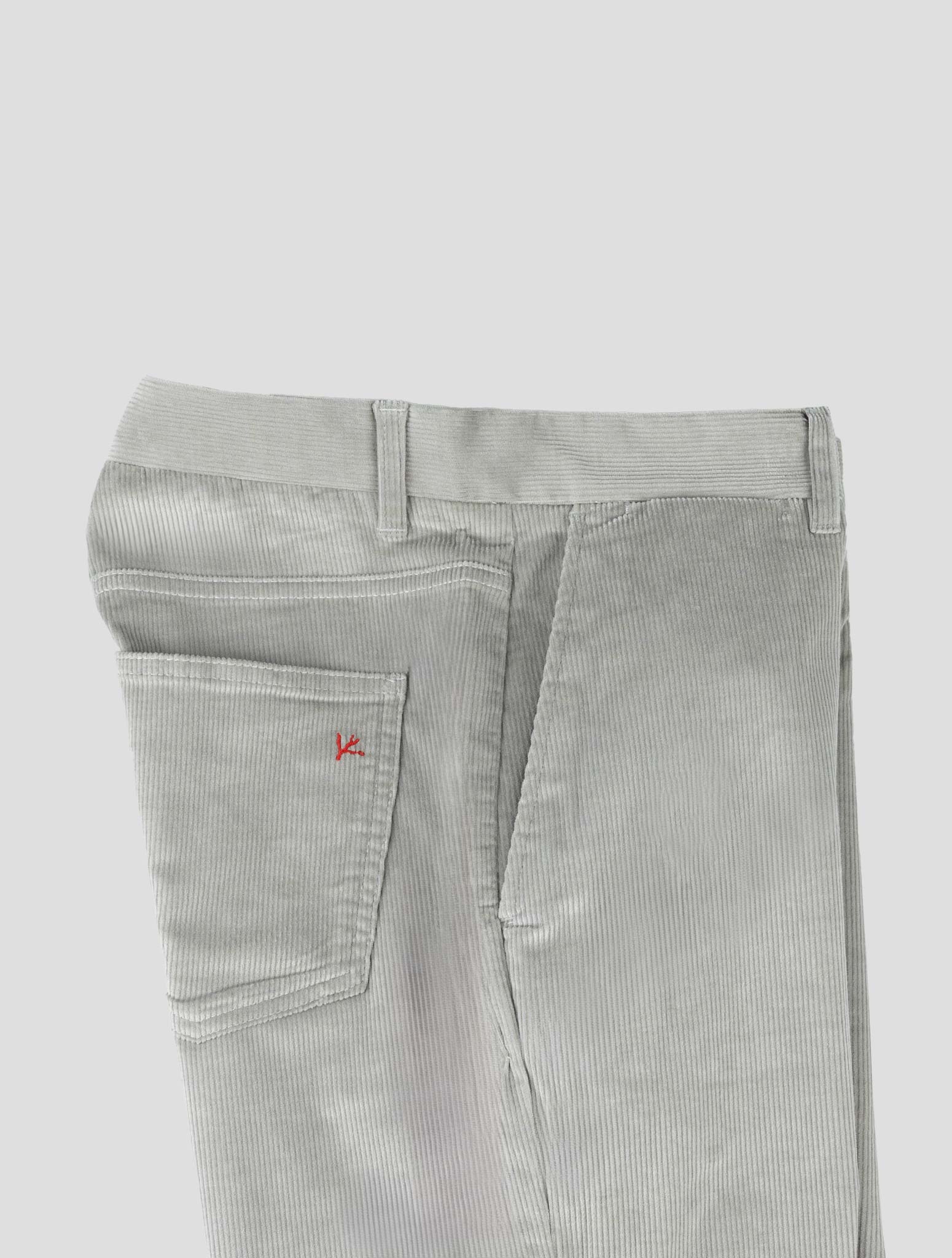 Isaia Серые бархатные брюки из хлопка и шерсти Ea