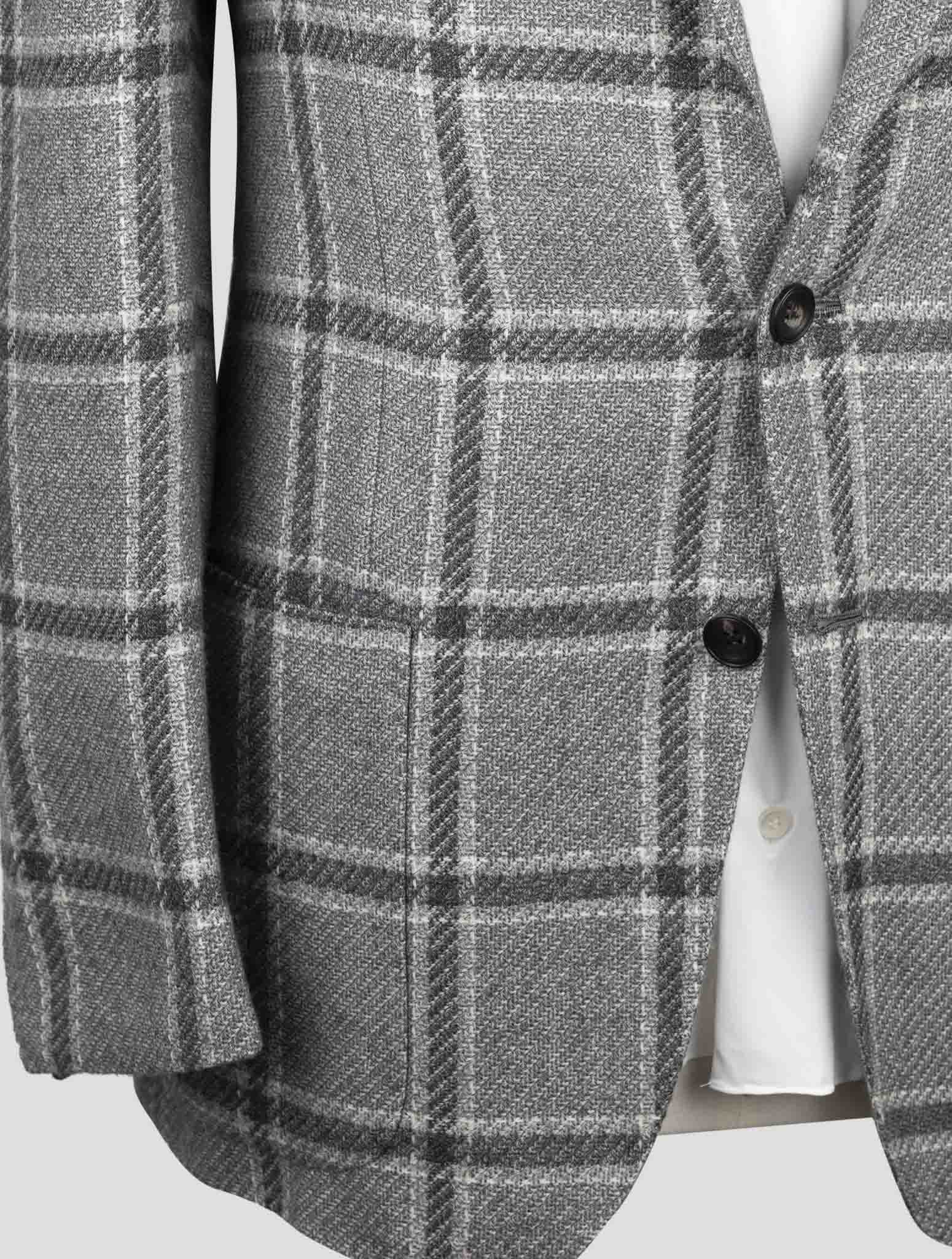 Мужской серый кашемировый пиджак Kiton - итальянская ручная работа, 3 пуговицы