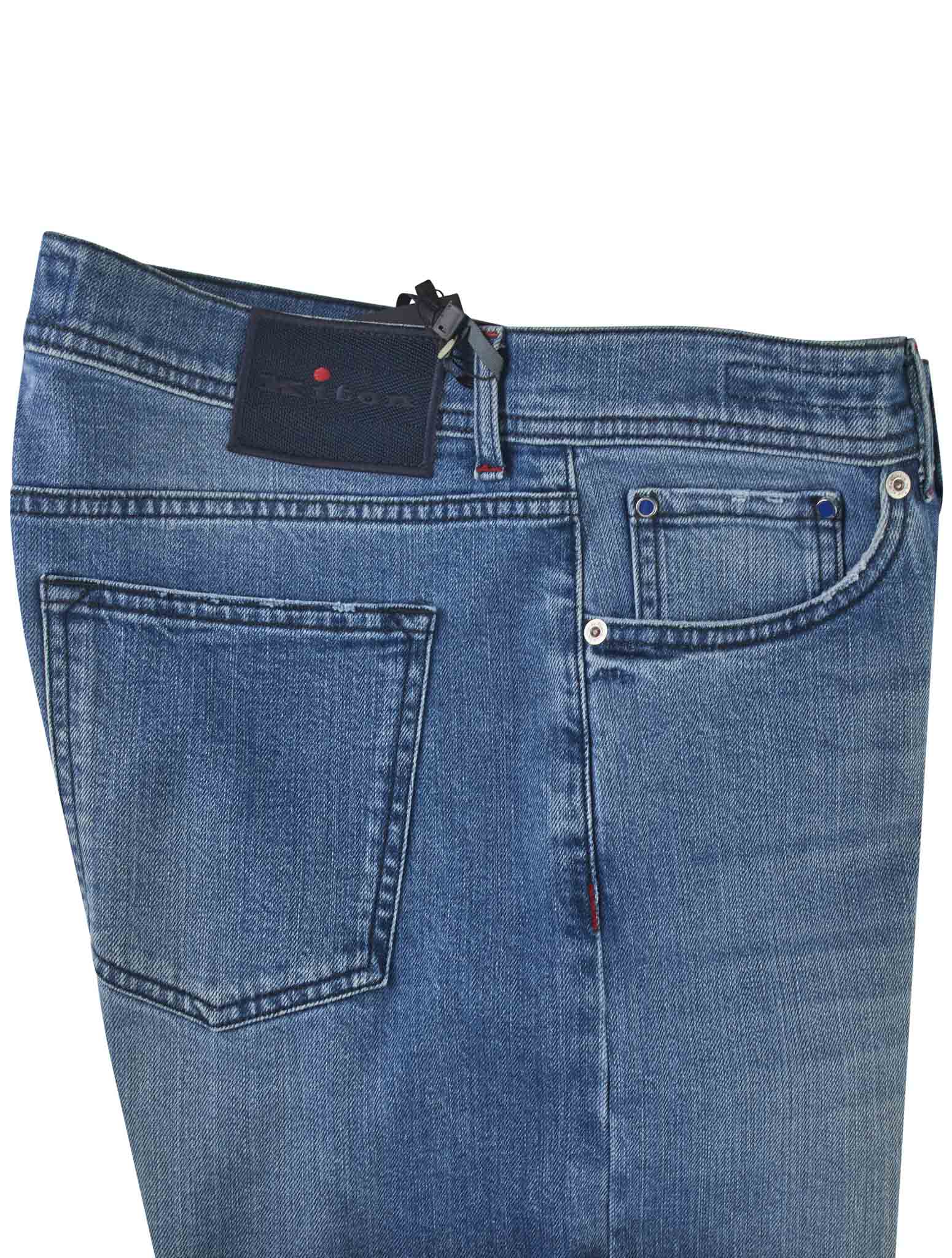 Голубые хлопковые джинсы Kiton Ea
