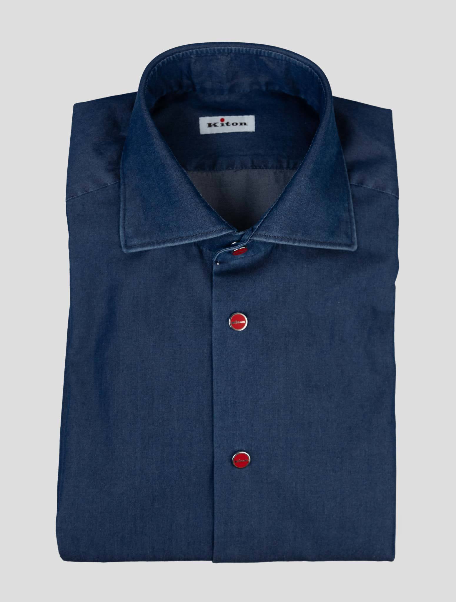 Джинсовая хлопковая рубашка Kiton