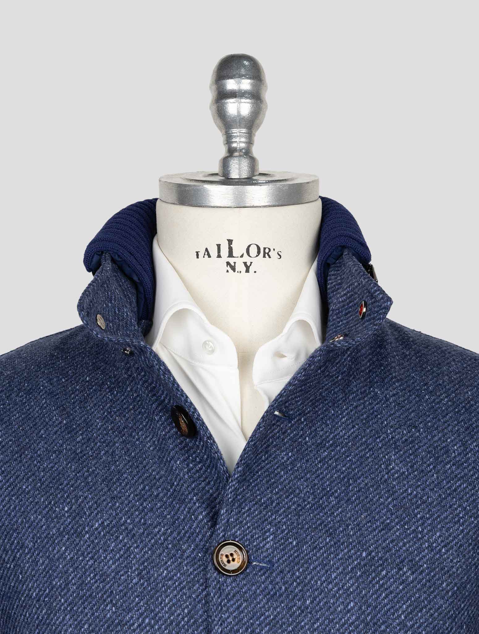 Синее шелковое пальто Kired из натуральной шерсти