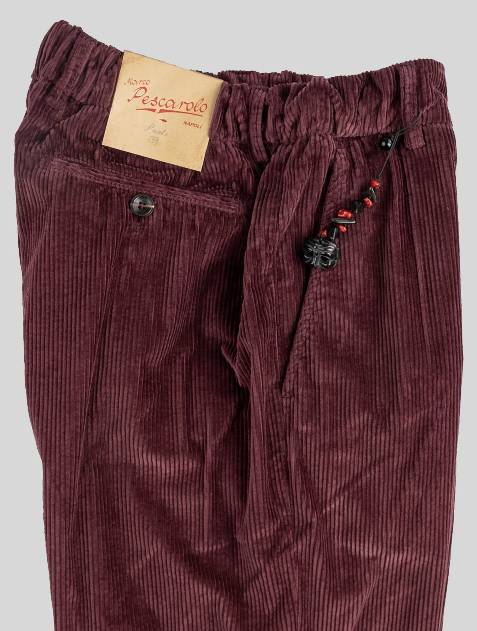Бордовые хлопковые бархатные брюки Marco Pescarolo Ea