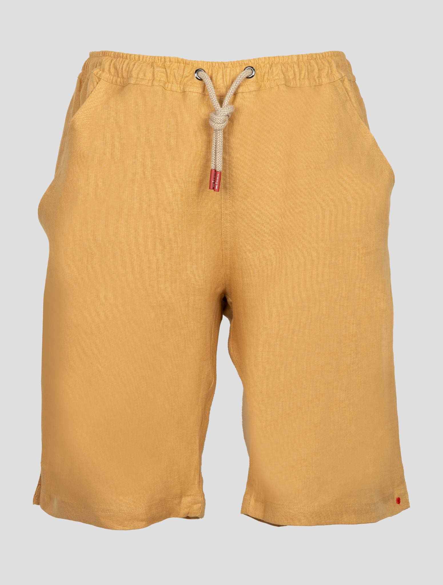 Желтые льняные короткие брюки Kiton