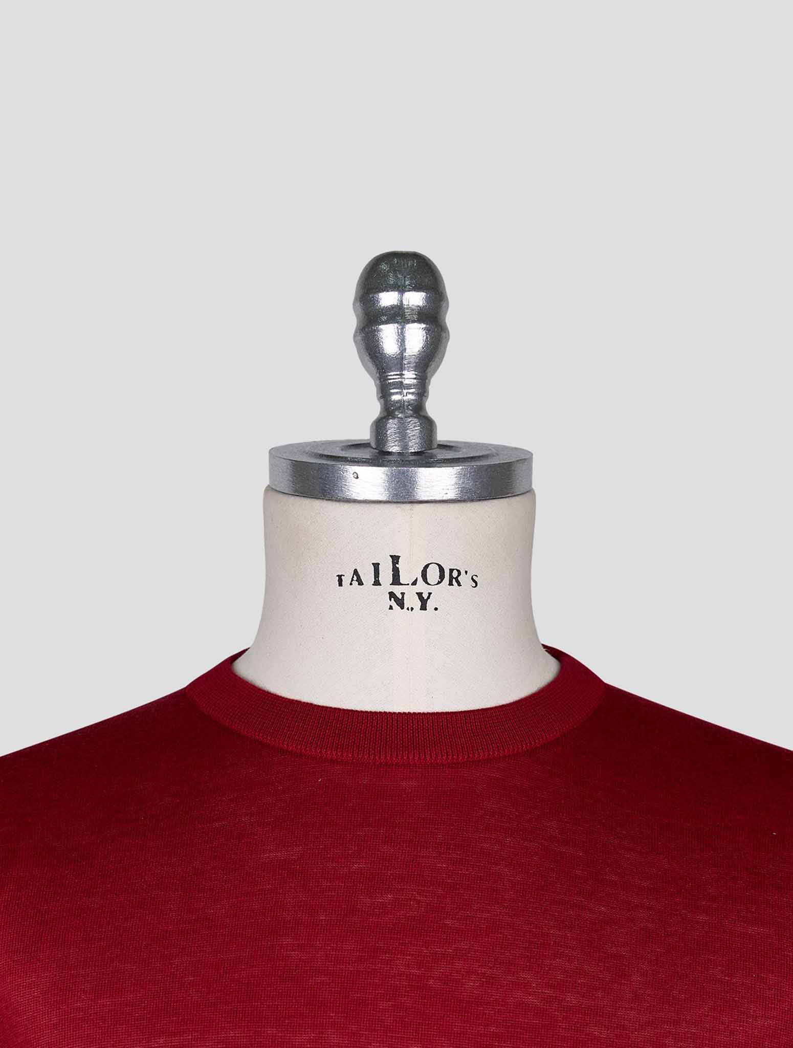 Kiton Red Cotton T-shirt Long Sleeve