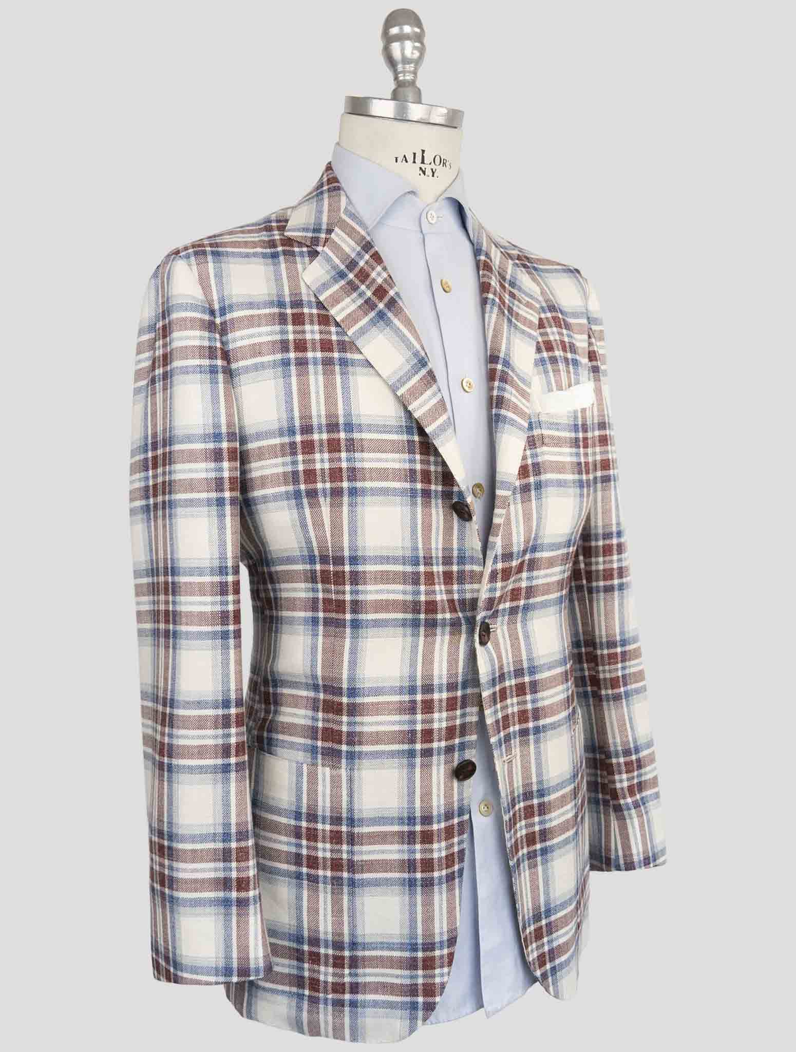 Многоцветный пиджак Kiton из кашемира, флиса, шерсти, шелка и льна