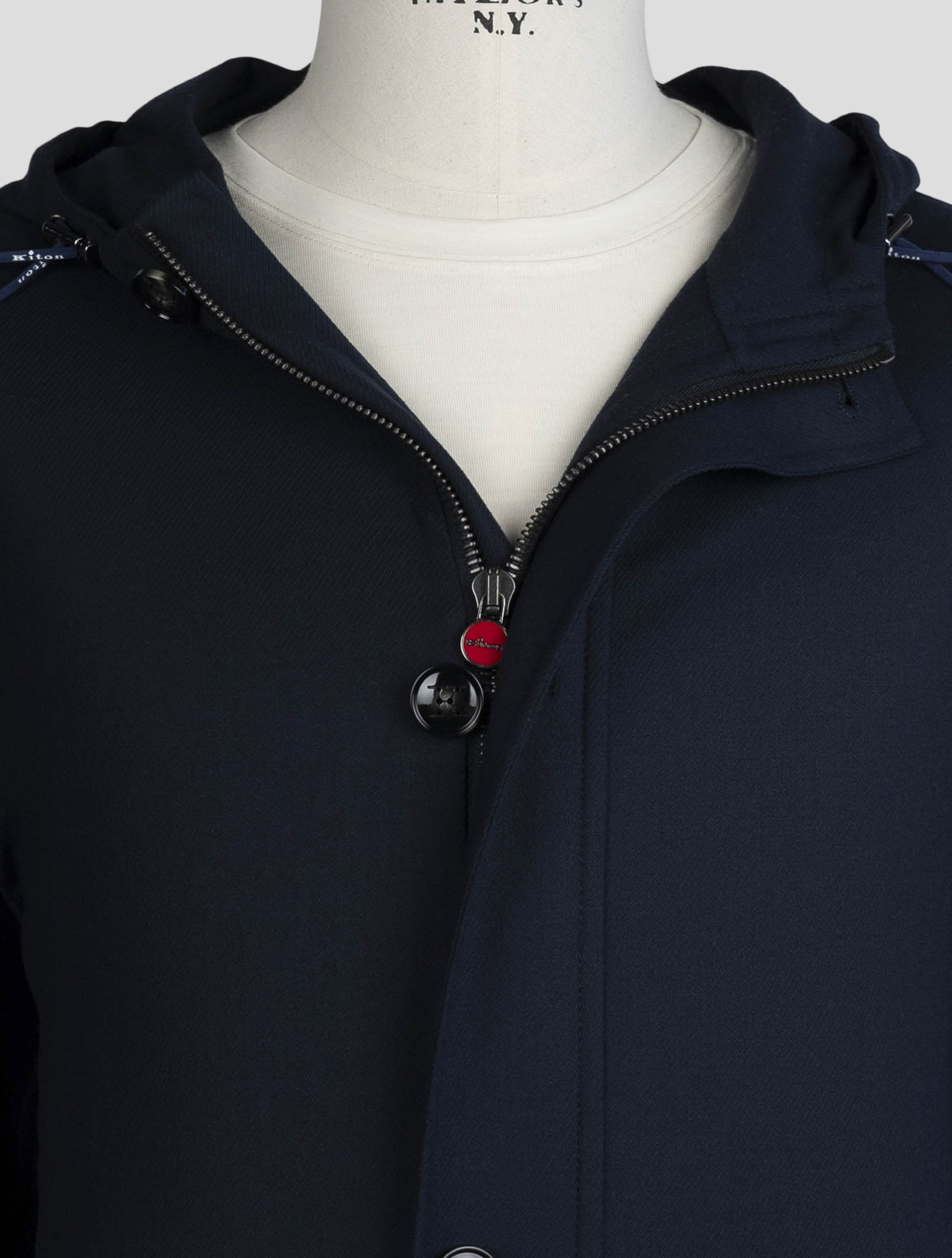 Синее кашемировое шерстяное пальто Kiton - итальянское зимнее пальто ручной работы