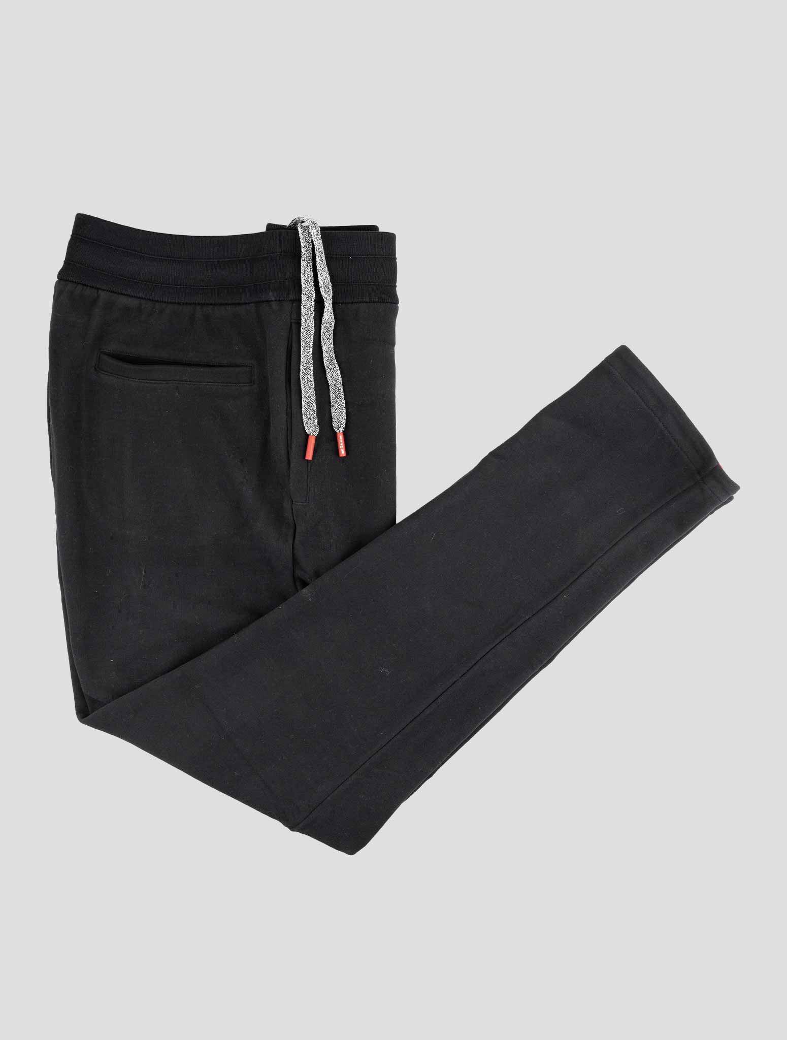 Черный хлопковый спортивный костюм Kiton — толстовка с капюшоном на молнии во всю длину и спортивный комплект