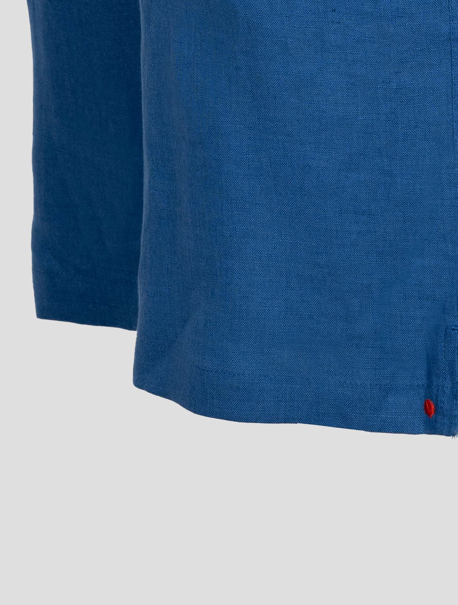 Kiton Голубые льняные короткие брюки